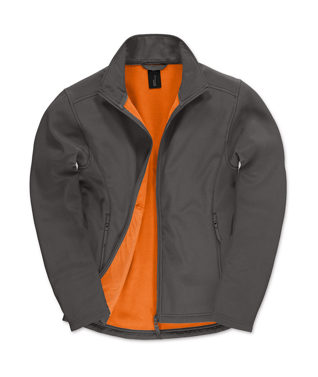 Veste softshell ID701 - Gris foncé/Orange fluo