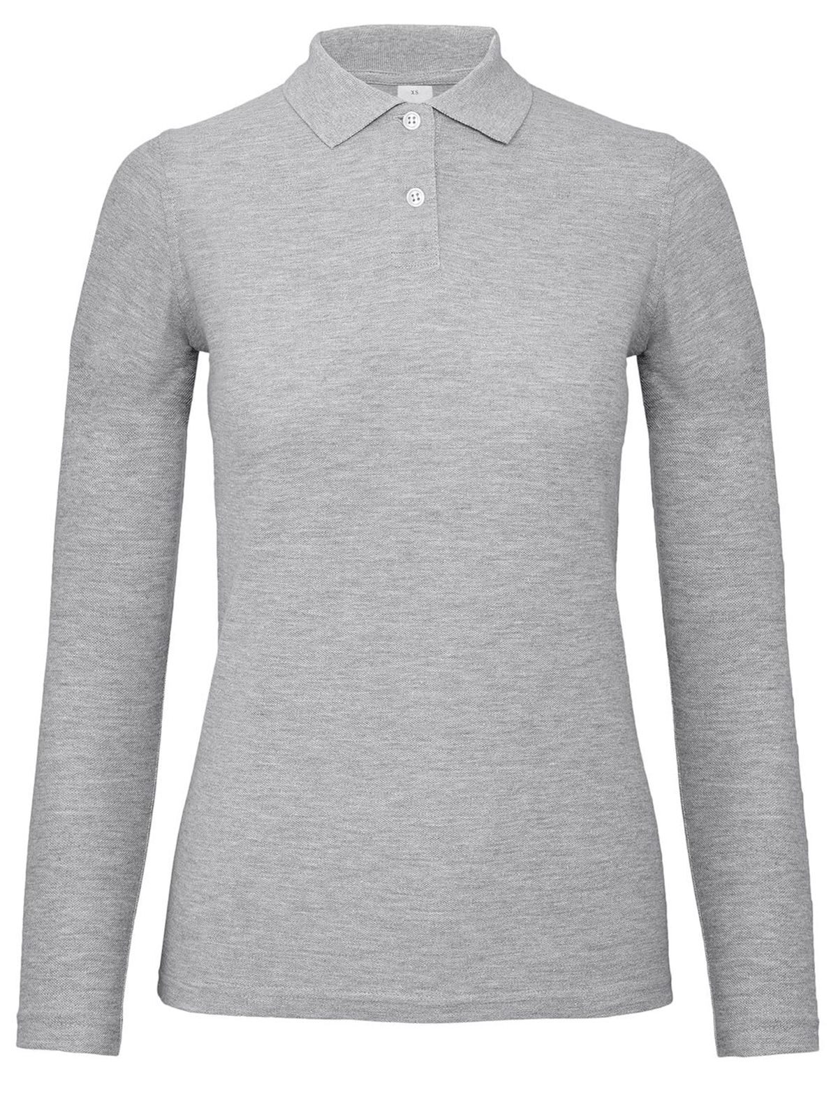 Polo à manches longues pour femme ID 001 - 610 - Gris chiné