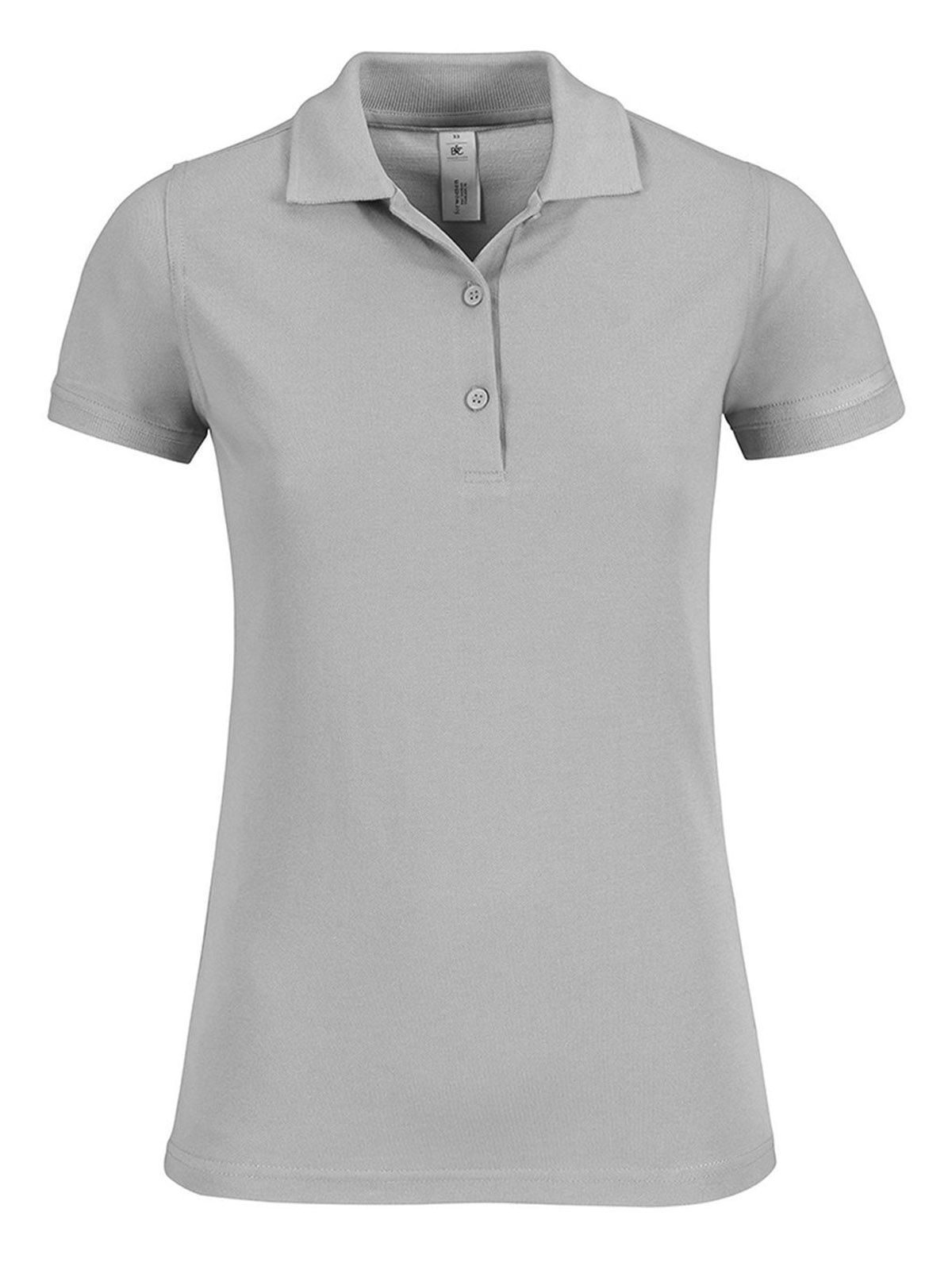 Polo piqué à manches courtes Safran Timeless pour femme - 874 - Gris Pacifique