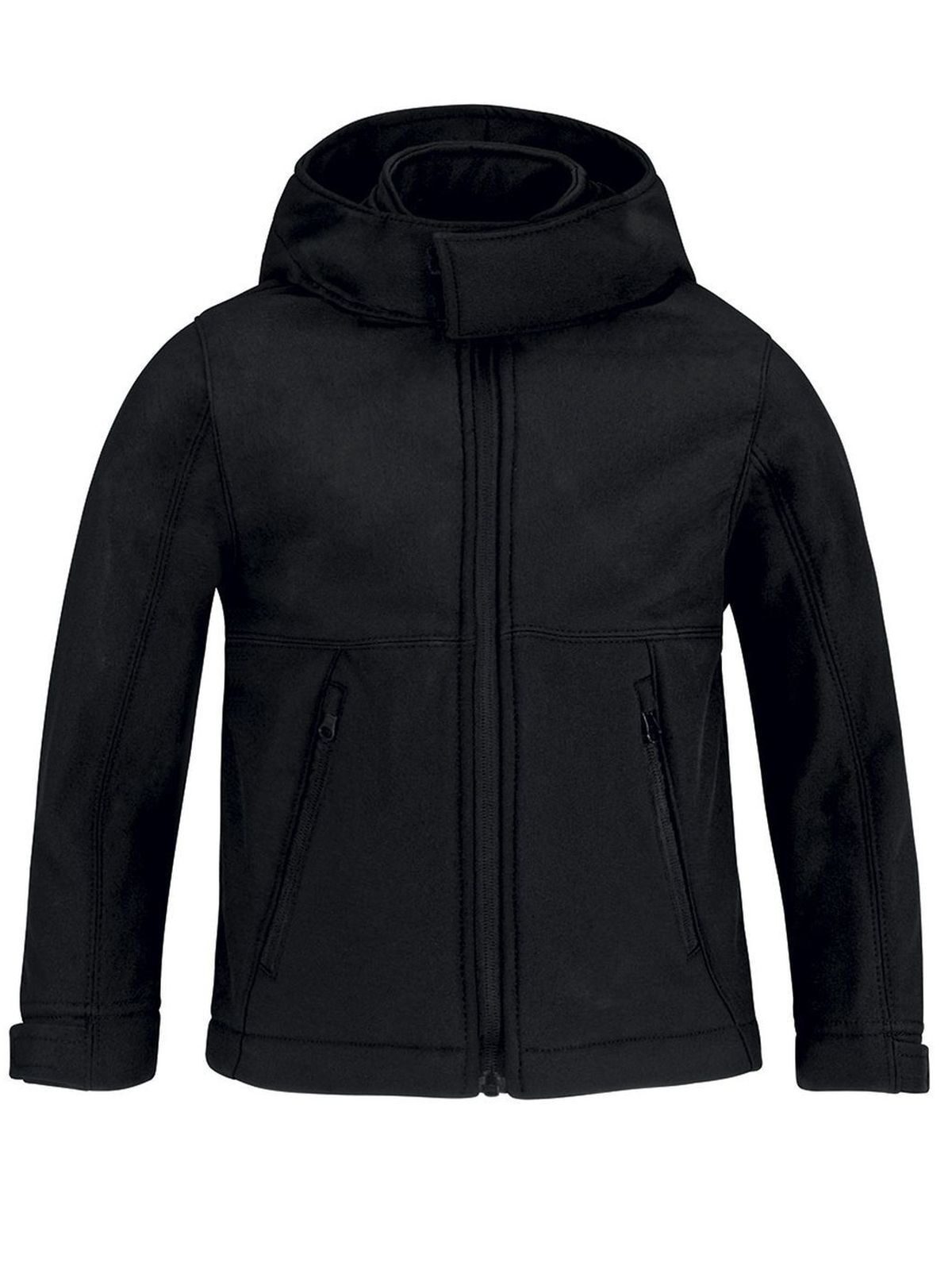 Veste softshell à capuche / Enfants - 002 - Noir