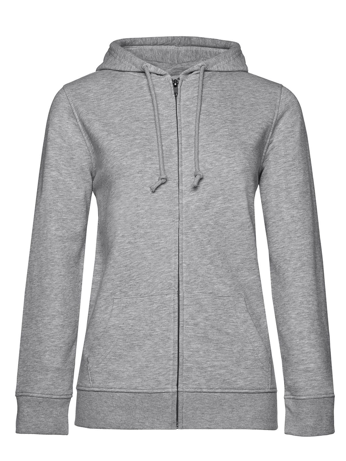Sweat à capuche zippé bio /femme - 610 - Gris chiné