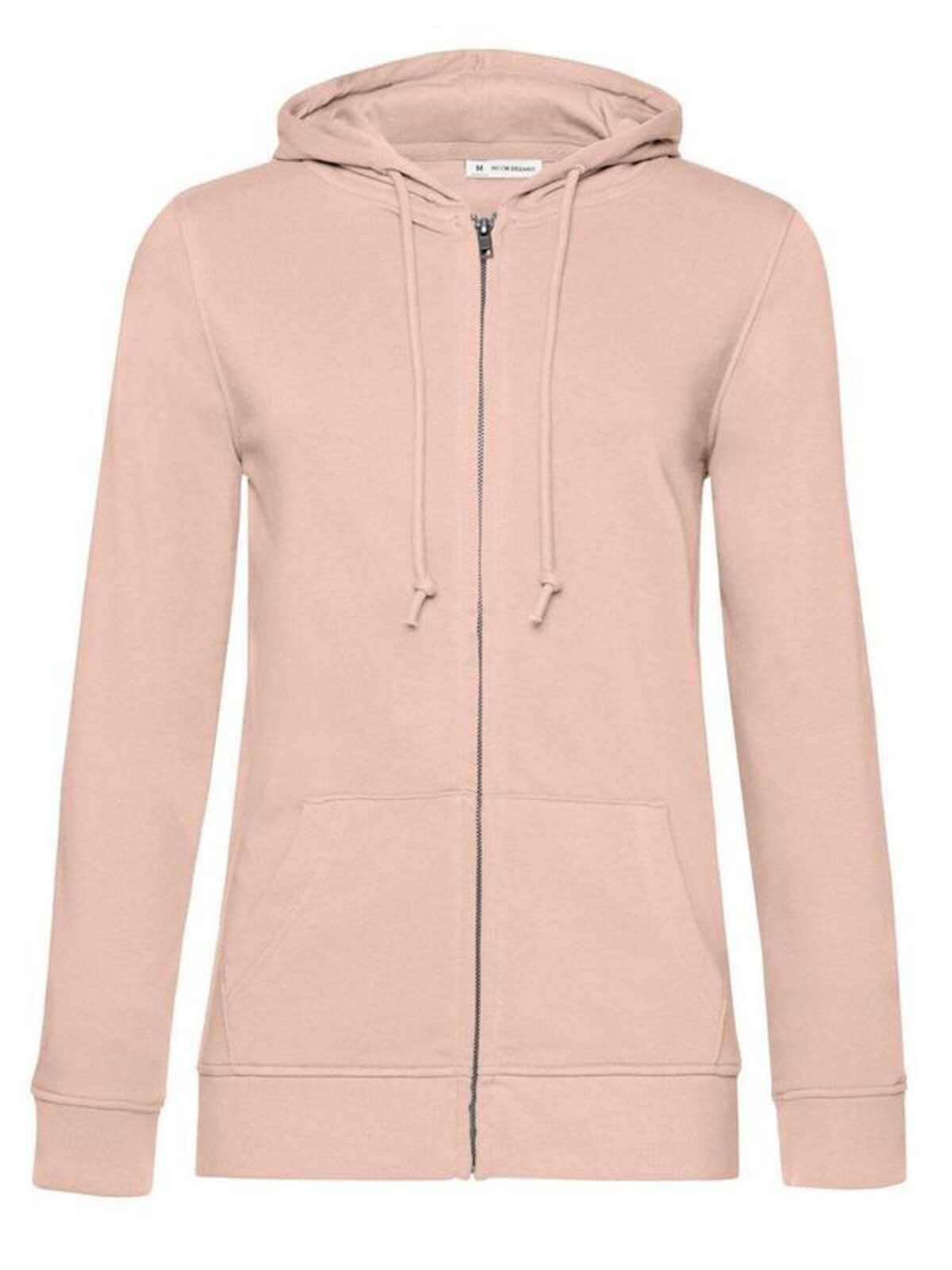 Sweat à capuche zippé bio /femme - SR306 - Rose tendre