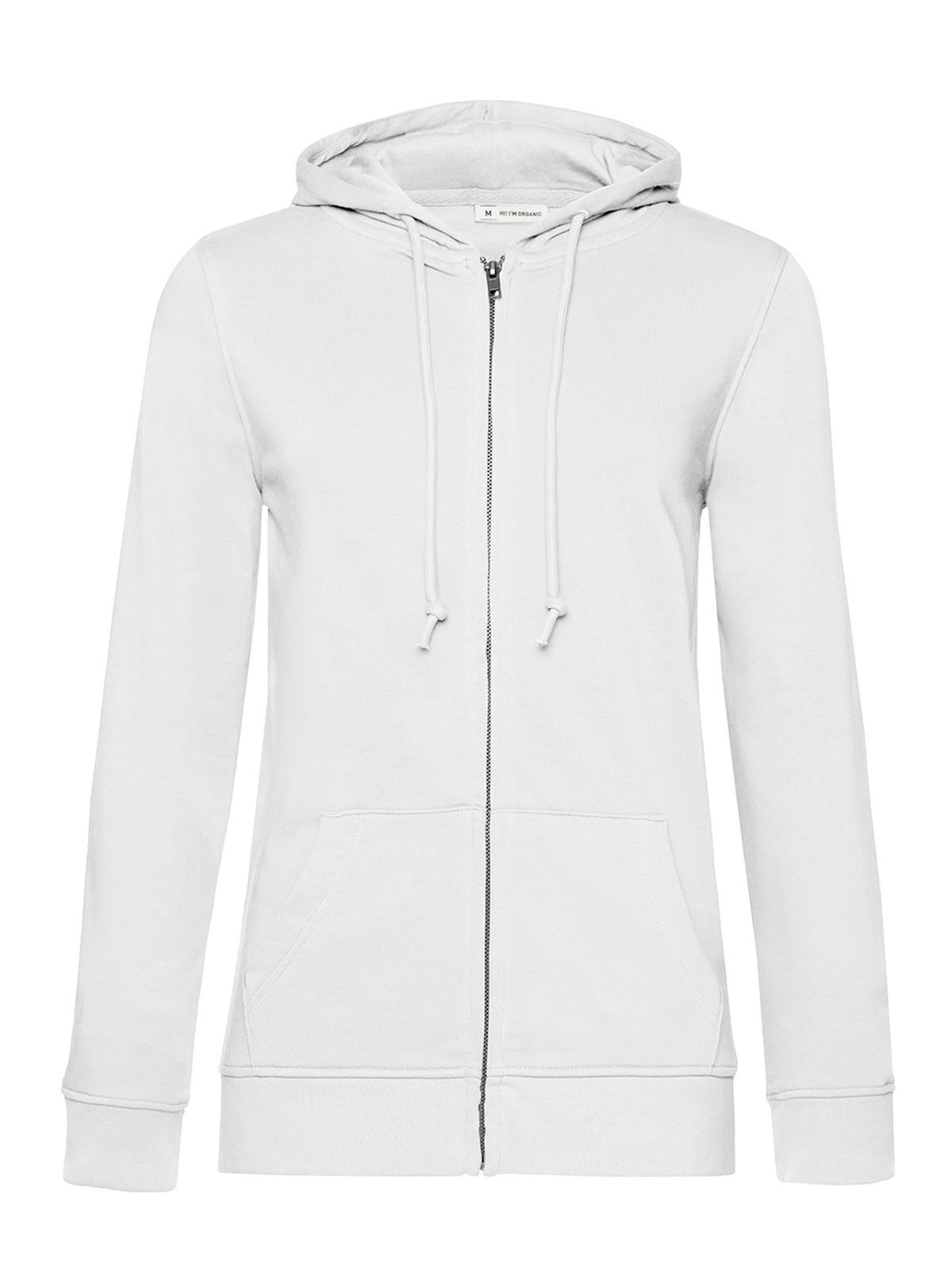 Sweat à capuche zippé bio /femme - 001 - Blanc