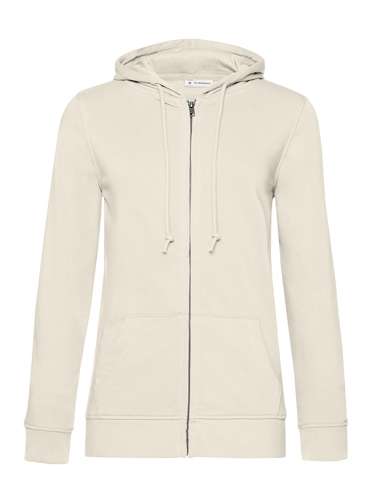 Sweat à capuche zippé bio /femme - OW101 - Blanc cassé