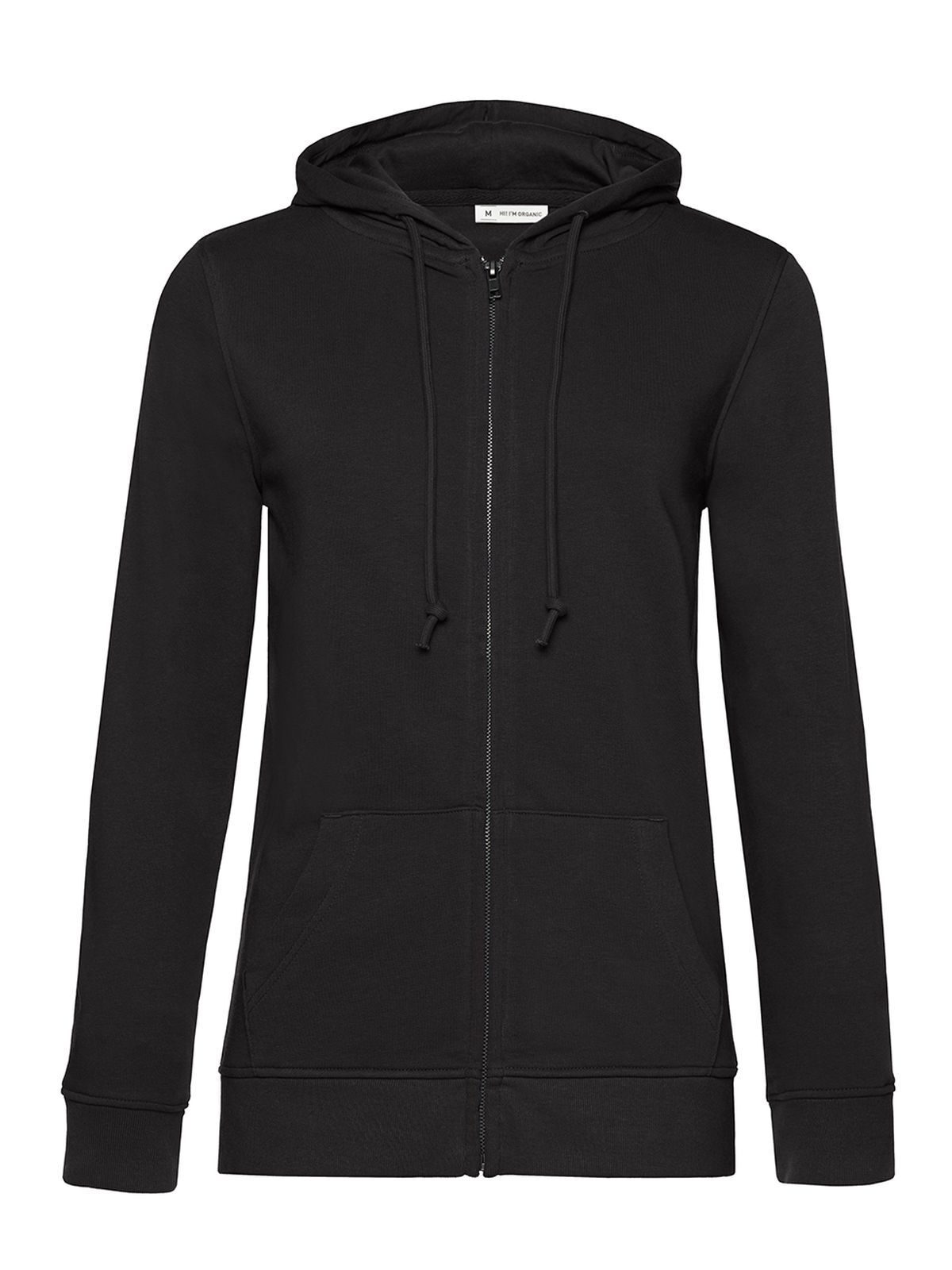 Sweat à capuche zippé bio /femme - 005 - Noir pur