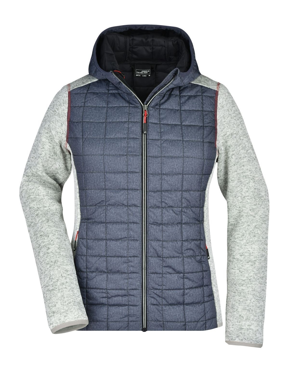Veste hybride tricotée pour femme - LMANM - Mélange clair anthracite mélan