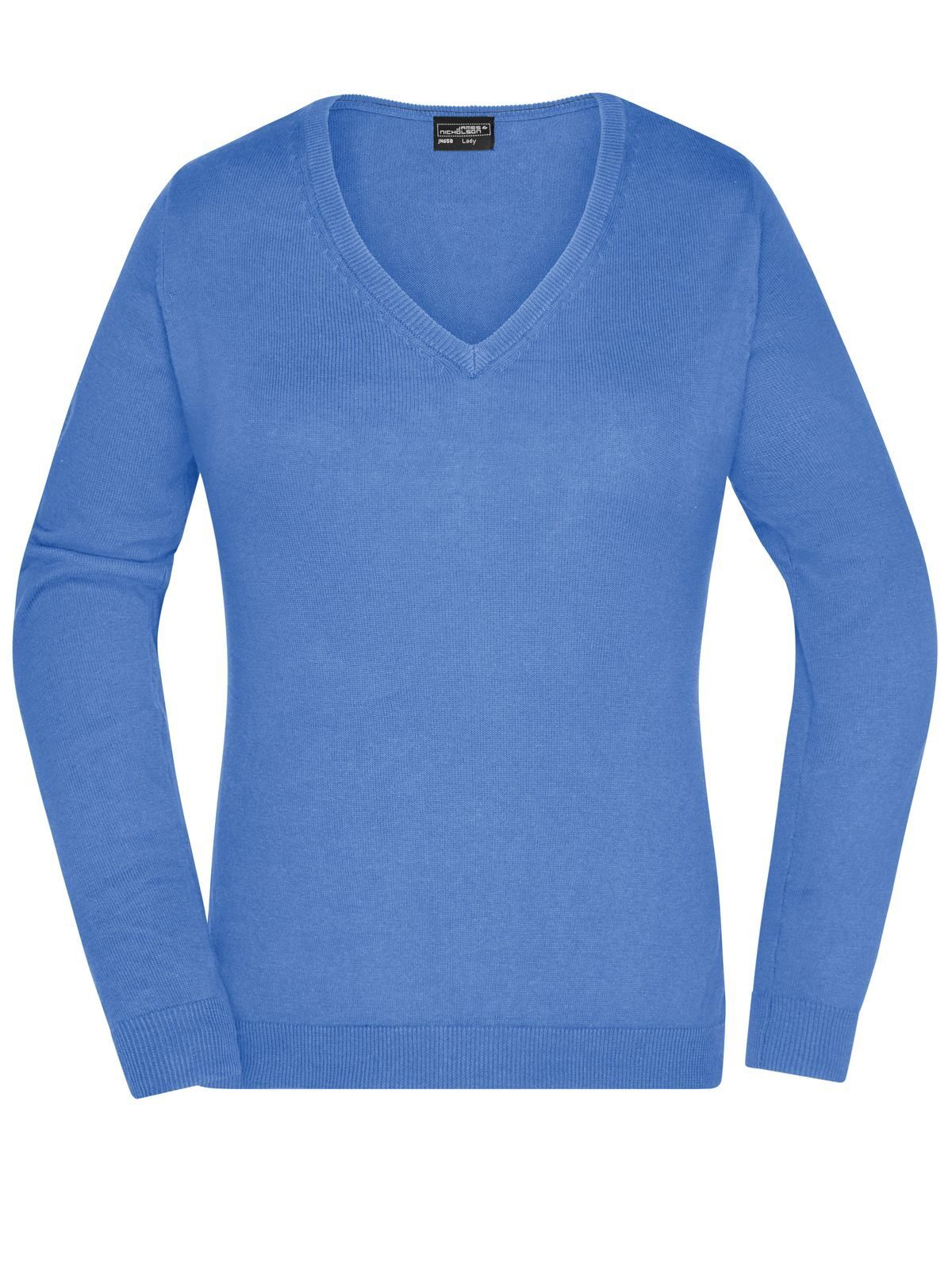 Pull col V pour femme - GLBLU - Bleu glacier