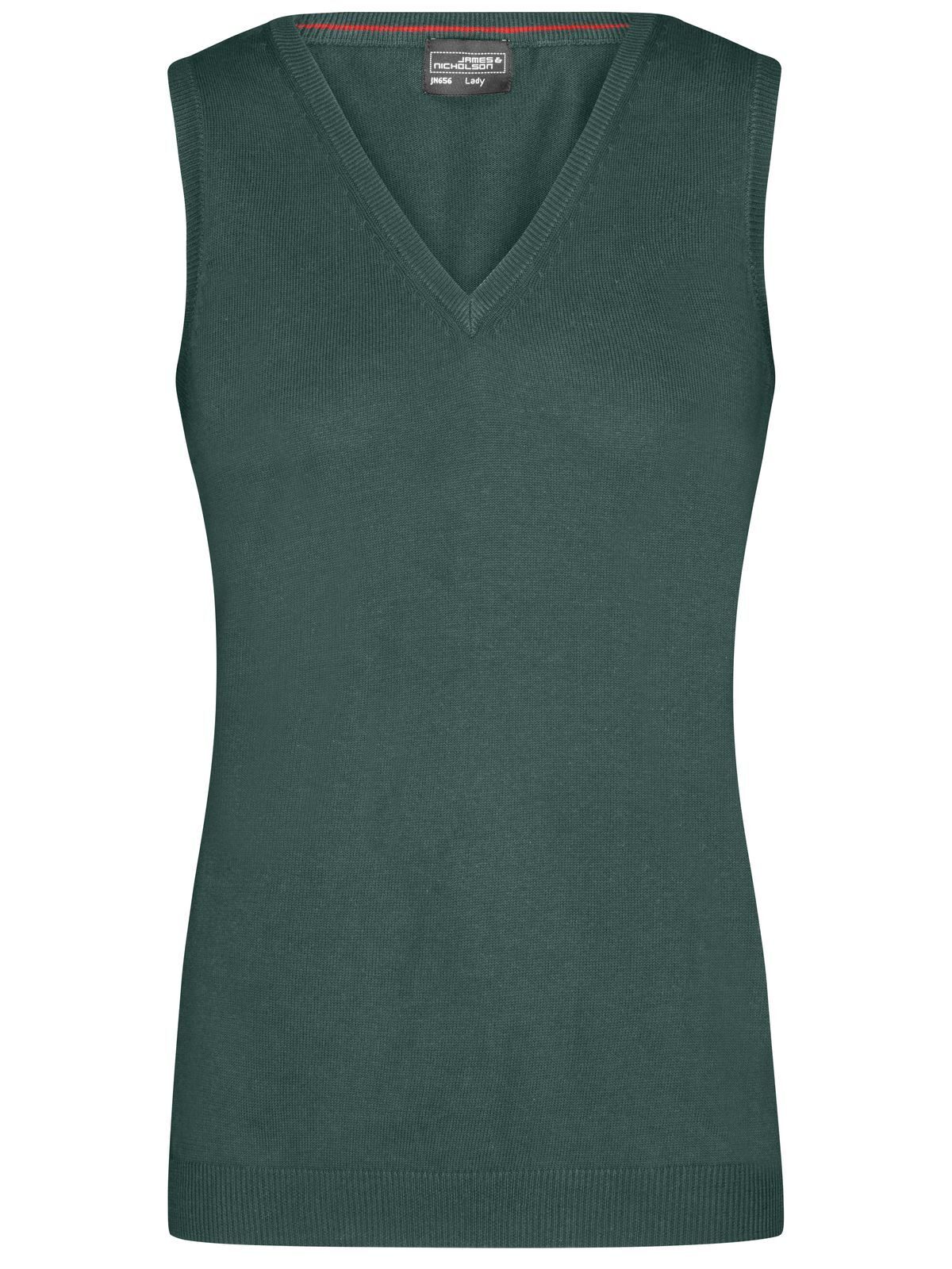 Gilet à col en V pour femme - FO - Vert forêt