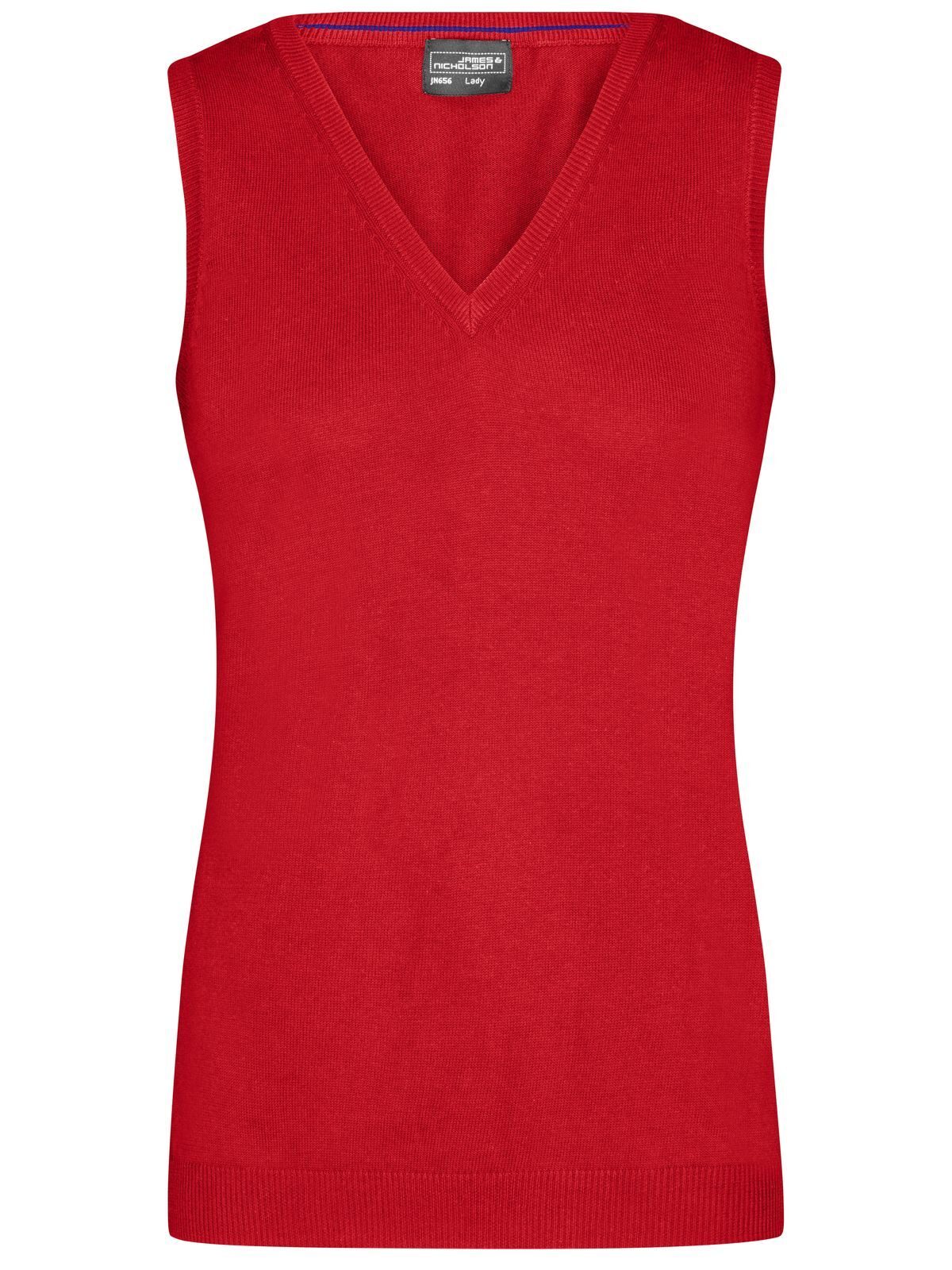 Gilet à col en V pour femme - RMBK - Mélange rouge