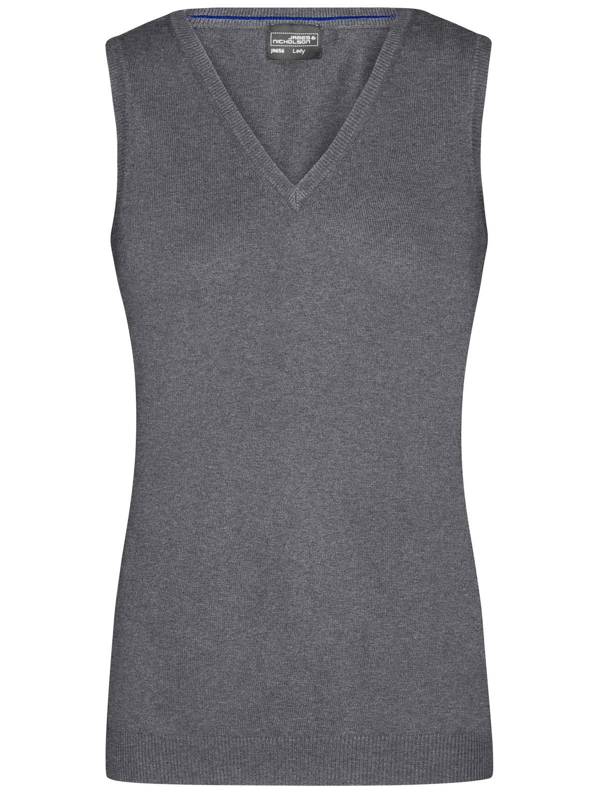 Gilet à col en V pour femme - GREHE - Bruyère grise