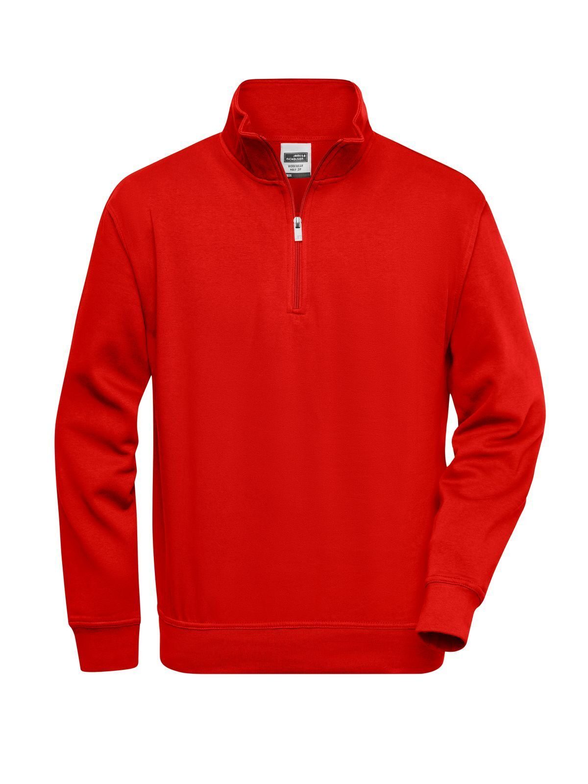 Sweat à demi-zip pour vêtements de travail - RD - Rouge