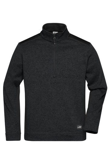 Pull en polaire tricoté pour homme à demi-zip - 