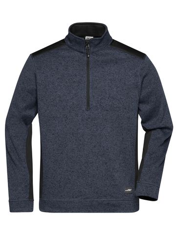 Pull en polaire tricoté pour homme à demi-zip - 