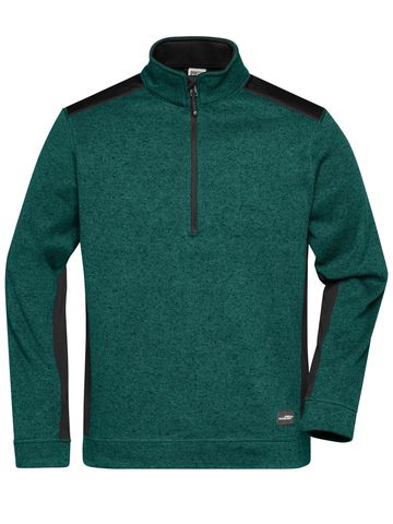 Pull en polaire tricoté pour homme à demi-zip - 