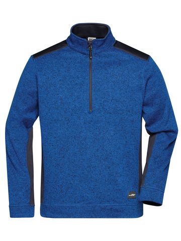 Pull en polaire tricoté pour homme à demi-zip - 
