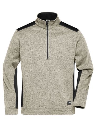 Pull en polaire tricoté pour homme à demi-zip - 