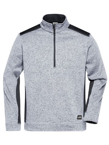 Pull en polaire tricoté pour homme à demi-zip - 