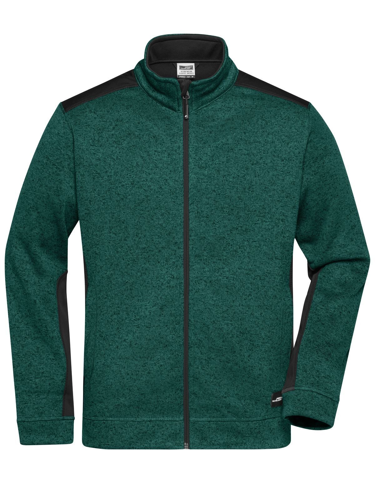 Veste polaire de travail tricotée pour homme - DGMBL - Mélange Vert Foncé - Noir
