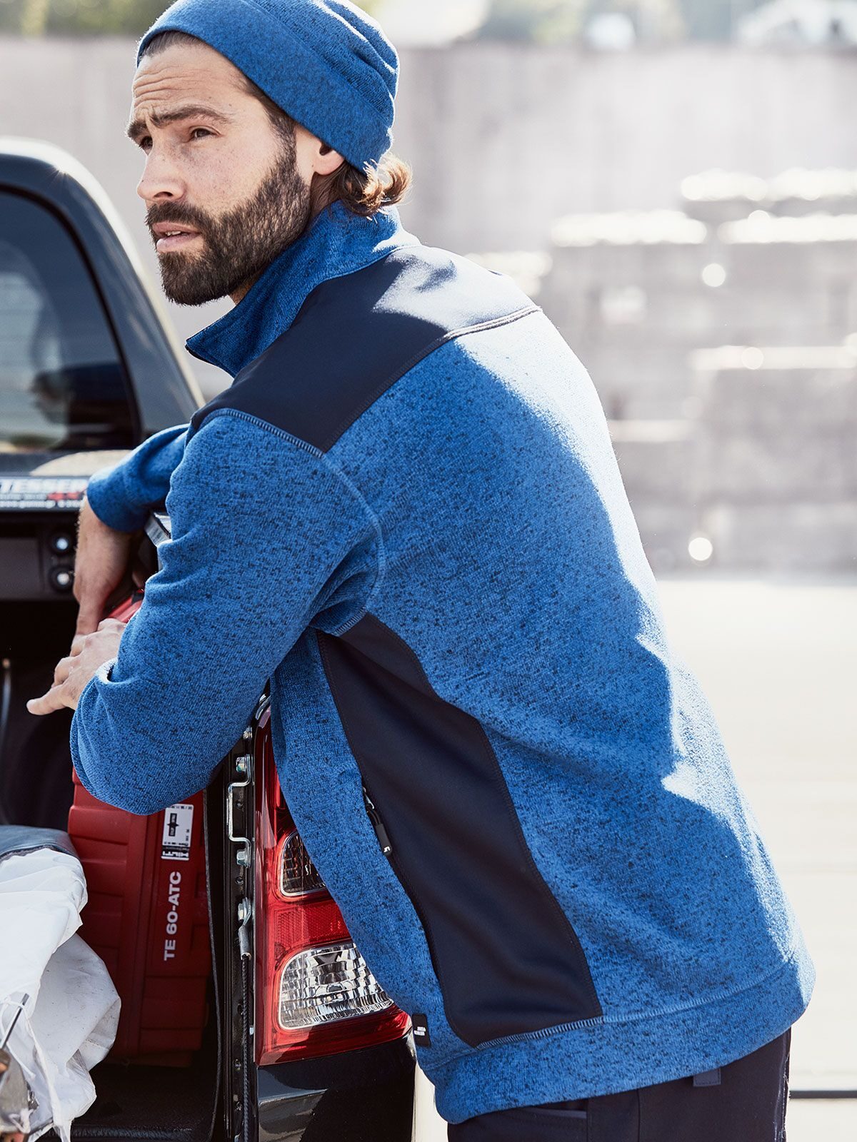 Veste polaire de travail tricotée pour homme