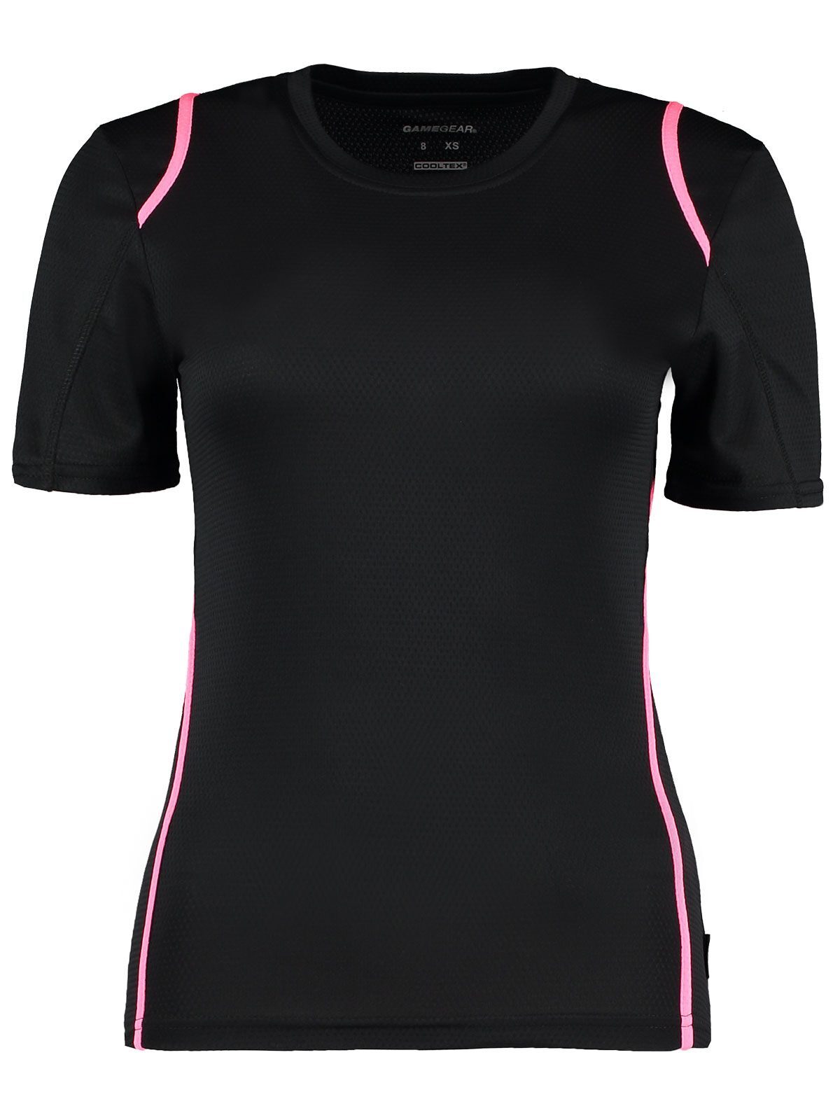T-shirt Cooltex pour femmes - Noir/rose fluorescent