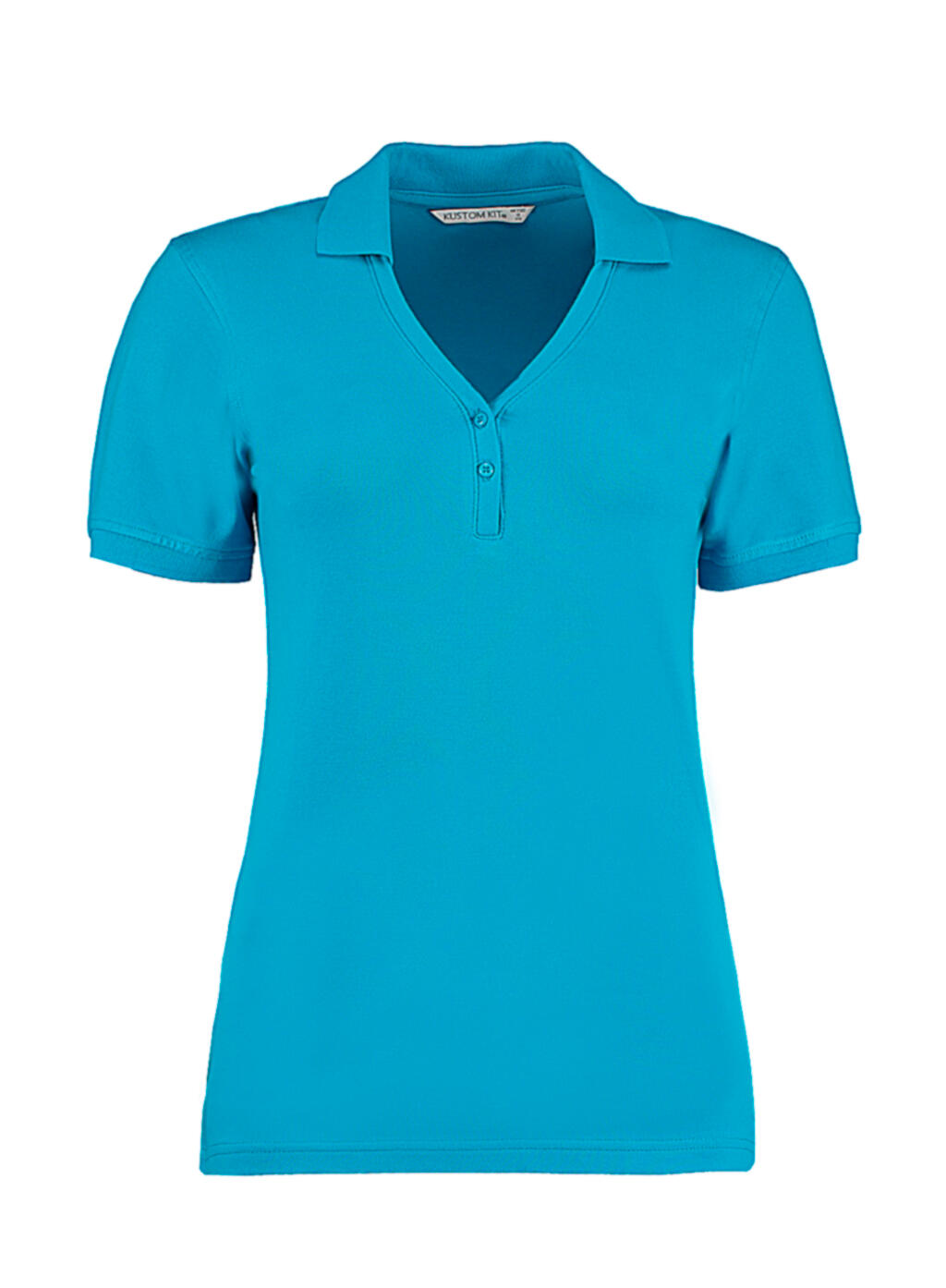 Polo Comfortec à col en V Sophia - Turquoise