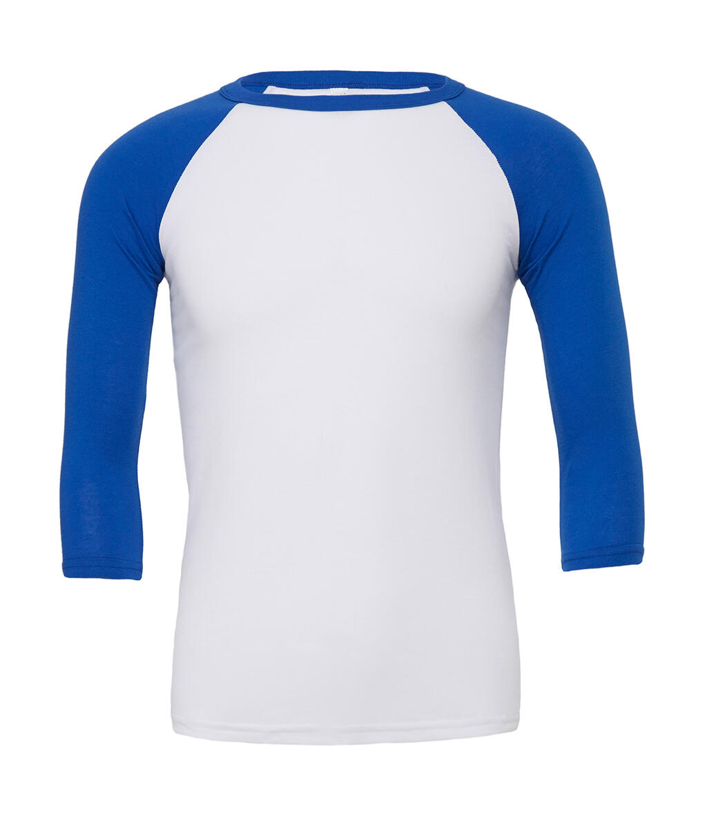 T-shirt de baseball unisexe 3/4 couleurs unies - WHTR - Vrai Royal