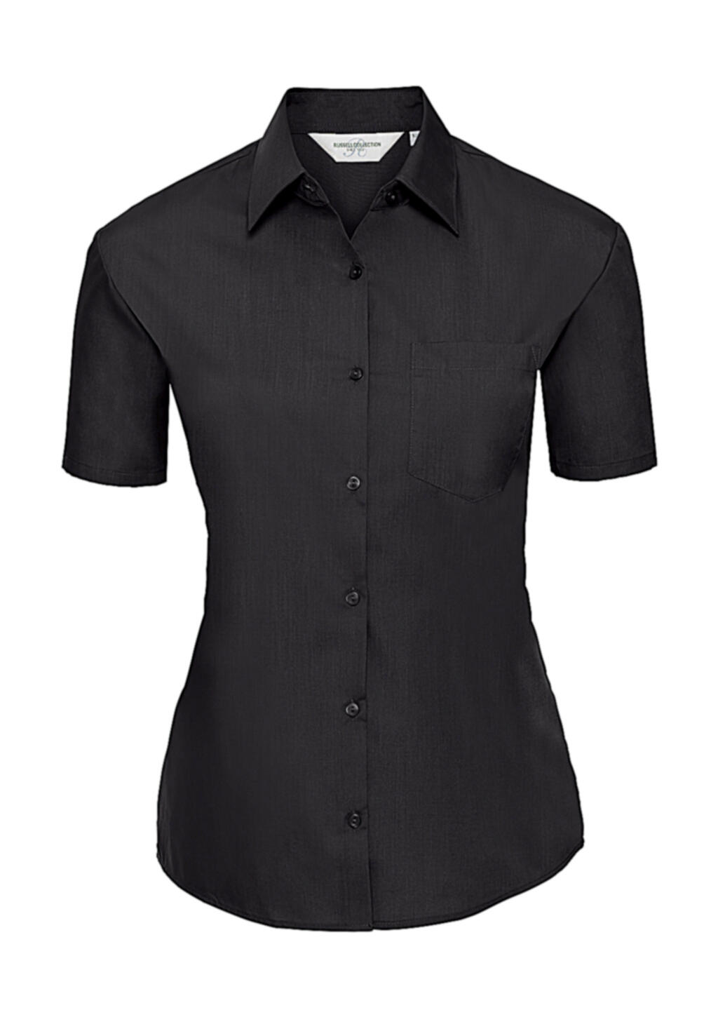 Chemise en popeline à manches courtes pour femme - 36 - Noir