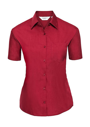 Chemise en popeline à manches courtes pour femme - 
