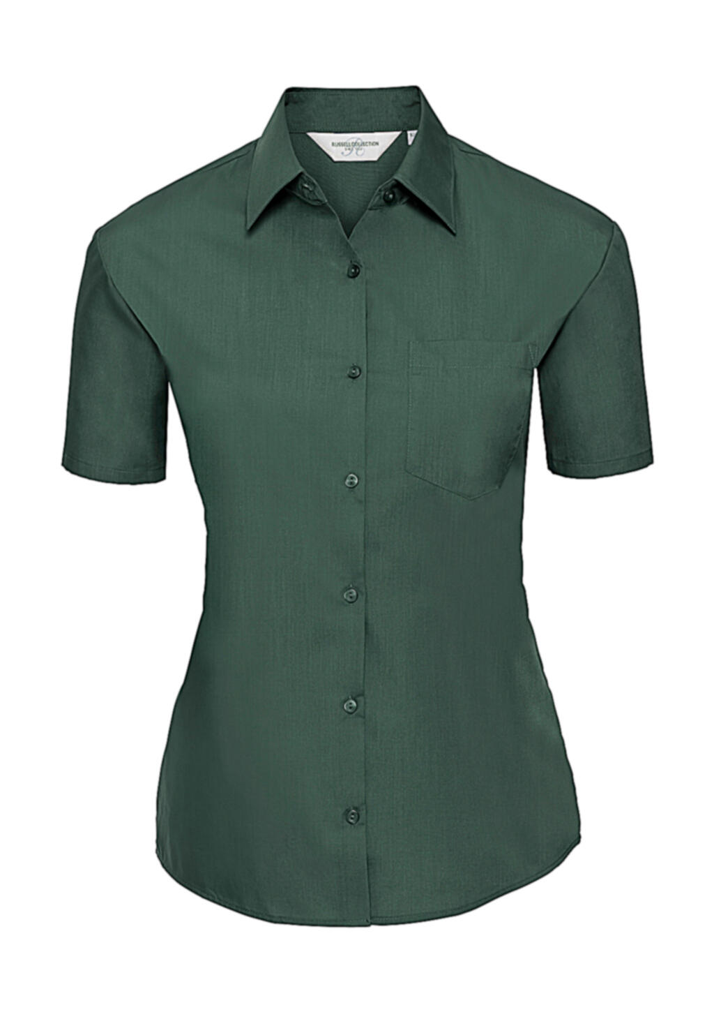 Chemise en popeline à manches courtes pour femme - 38 - Vert bouteille