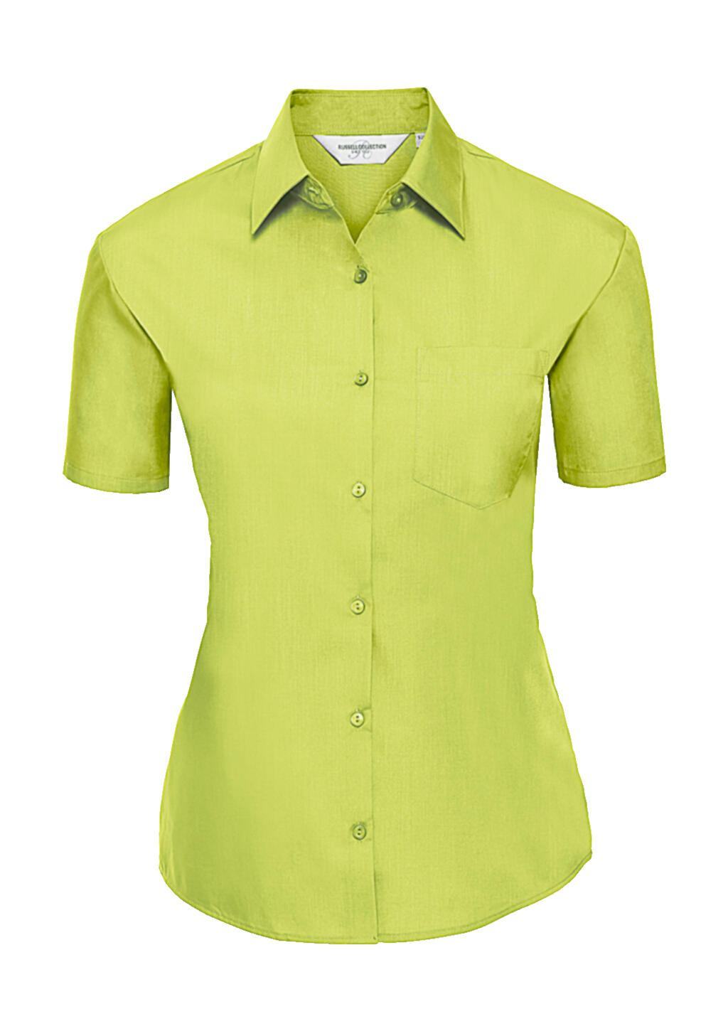 Chemise en popeline à manches courtes pour femme - Citron vert