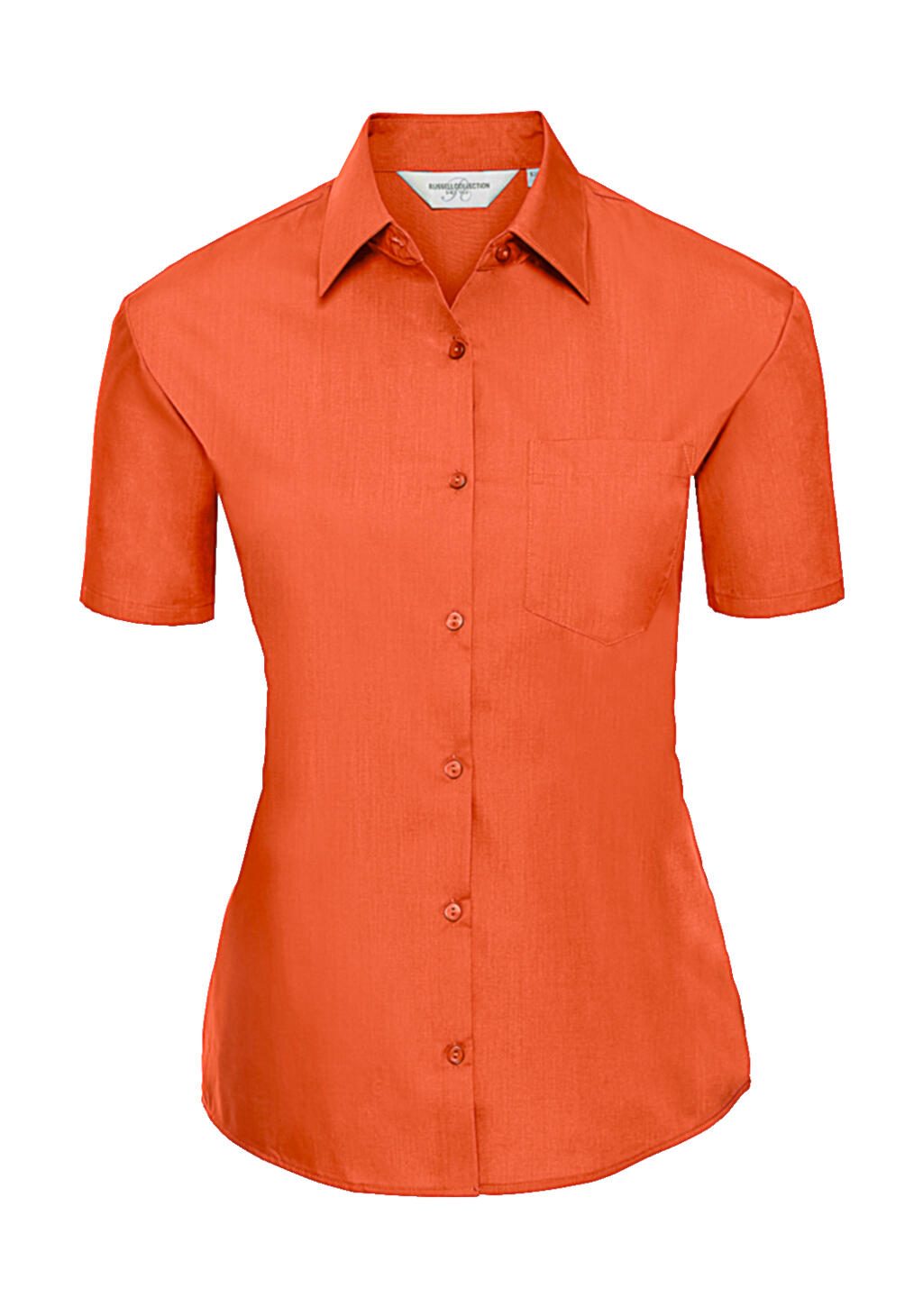 Chemise en popeline à manches courtes pour femme - 44 - Orange