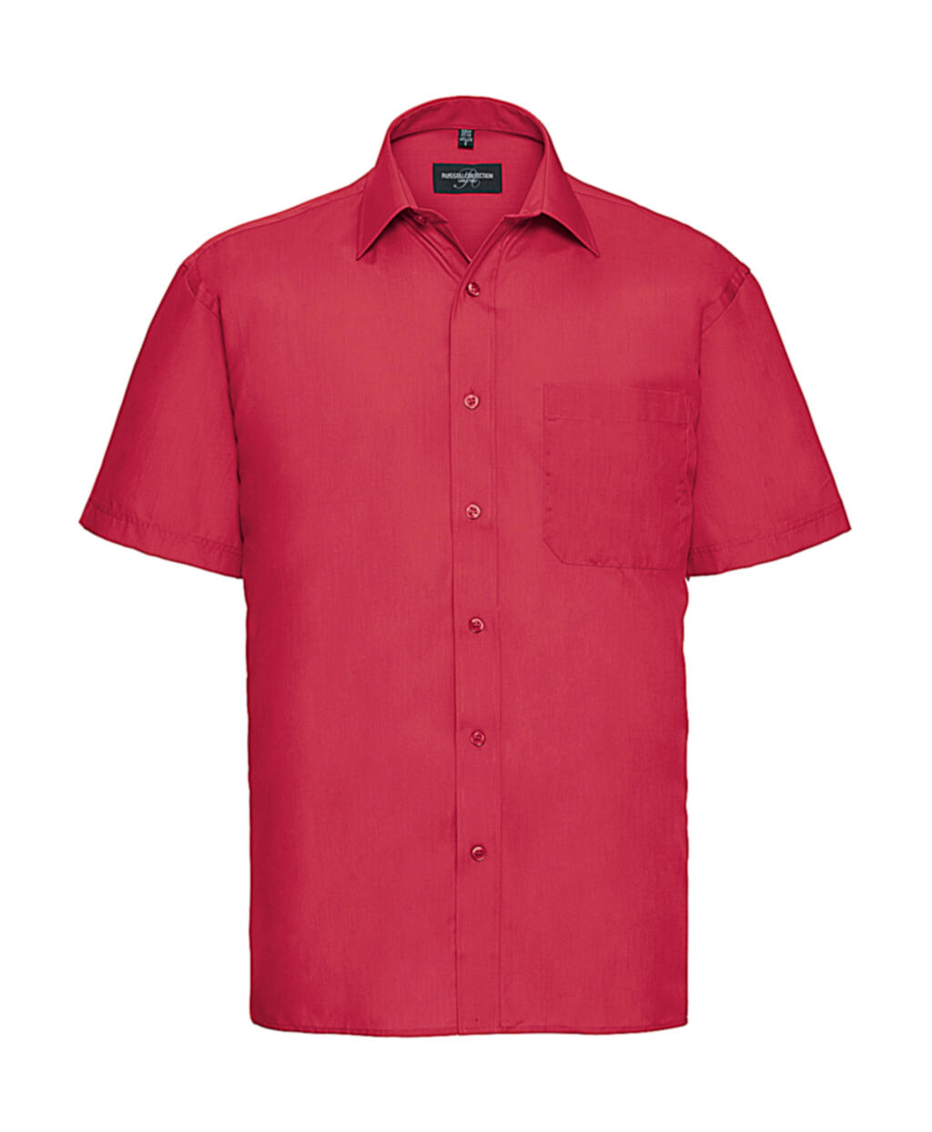 Chemise en popeline à manches courtes pour homme - CR - Rouge classique