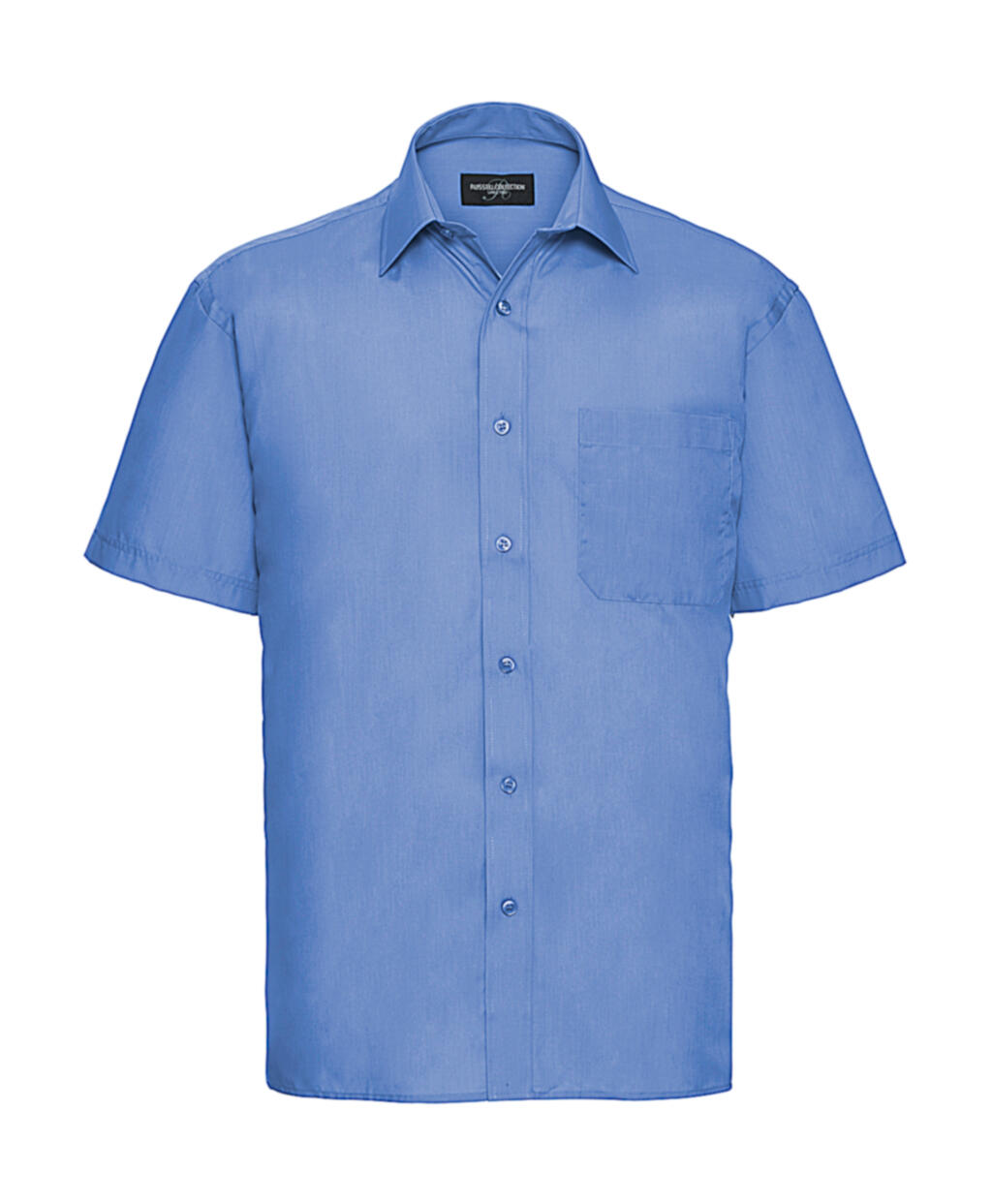 Chemise en popeline à manches courtes pour homme - CP - Bleu corporatif