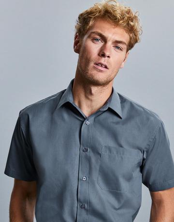 Chemise en popeline à manches courtes pour homme