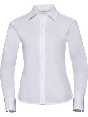 Chemise classique à manches longues en sergé pour femme - 