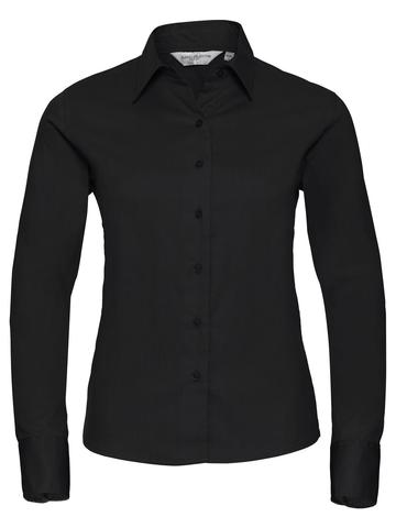 Chemise classique à manches longues en sergé pour femme - 