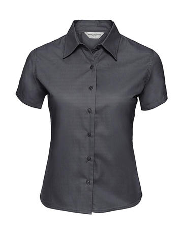 Chemise classique à manches courtes en sergé pour femme - 