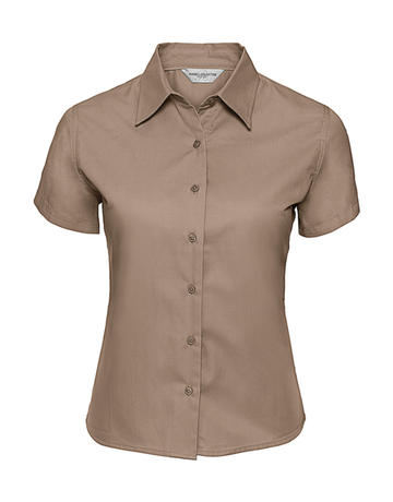 Chemise classique à manches courtes en sergé pour femme - 