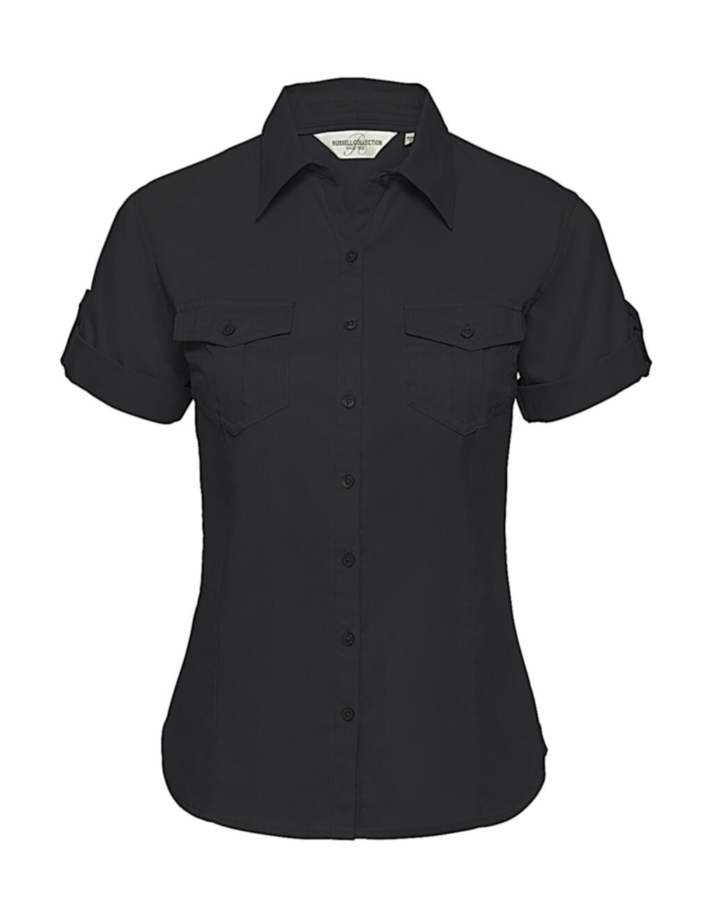 Chemise à manches courtes pour femme avec poignets - 36 - Noir