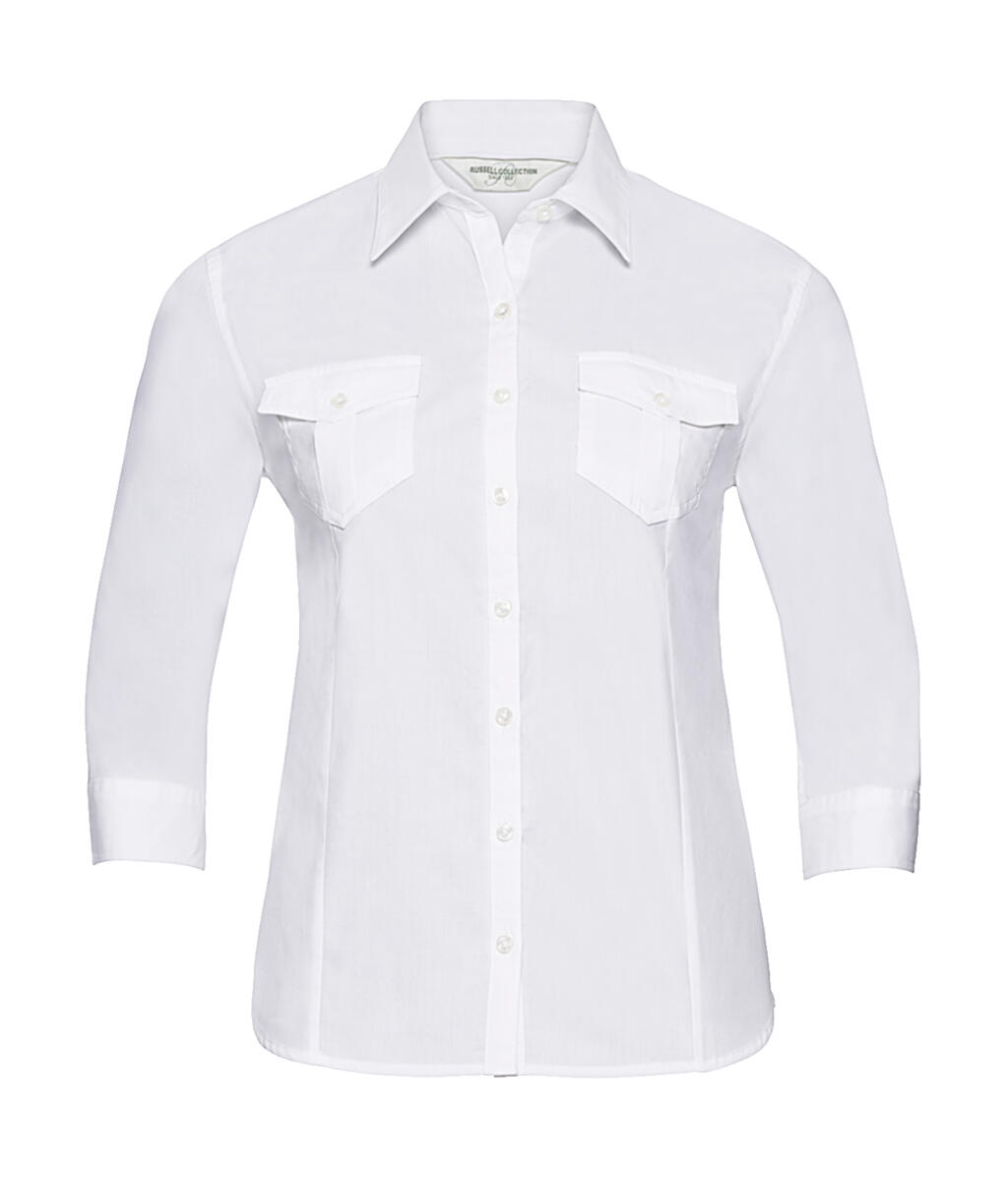 Chemise à manches 3/4 pour femme avec poignets - 30 - Blanc