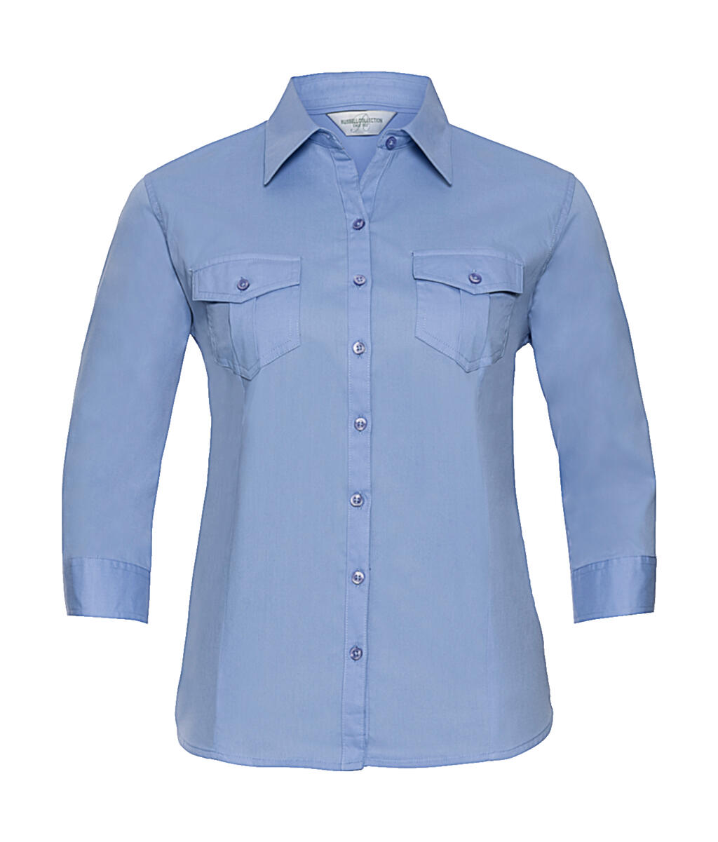 Chemise à manches 3/4 pour femme avec poignets - BL - Bleu