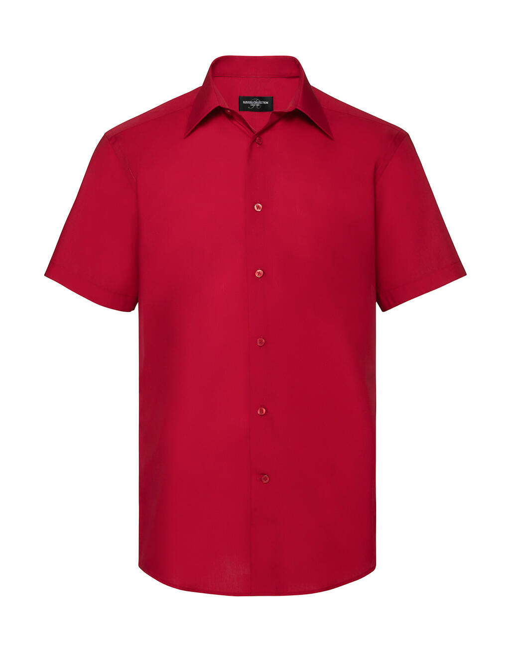 Chemise en popeline à manches courtes pour homme - CR - Rouge classique