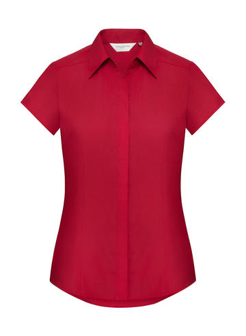 Chemise en popeline à manches courtes pour femme - 