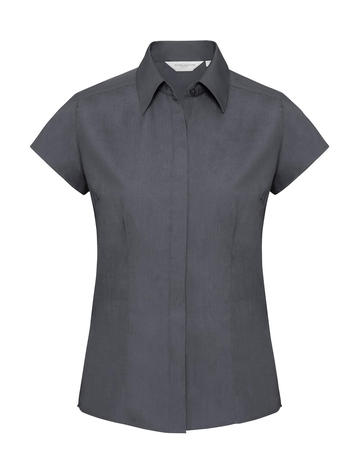 Chemise en popeline à manches courtes pour femme - 
