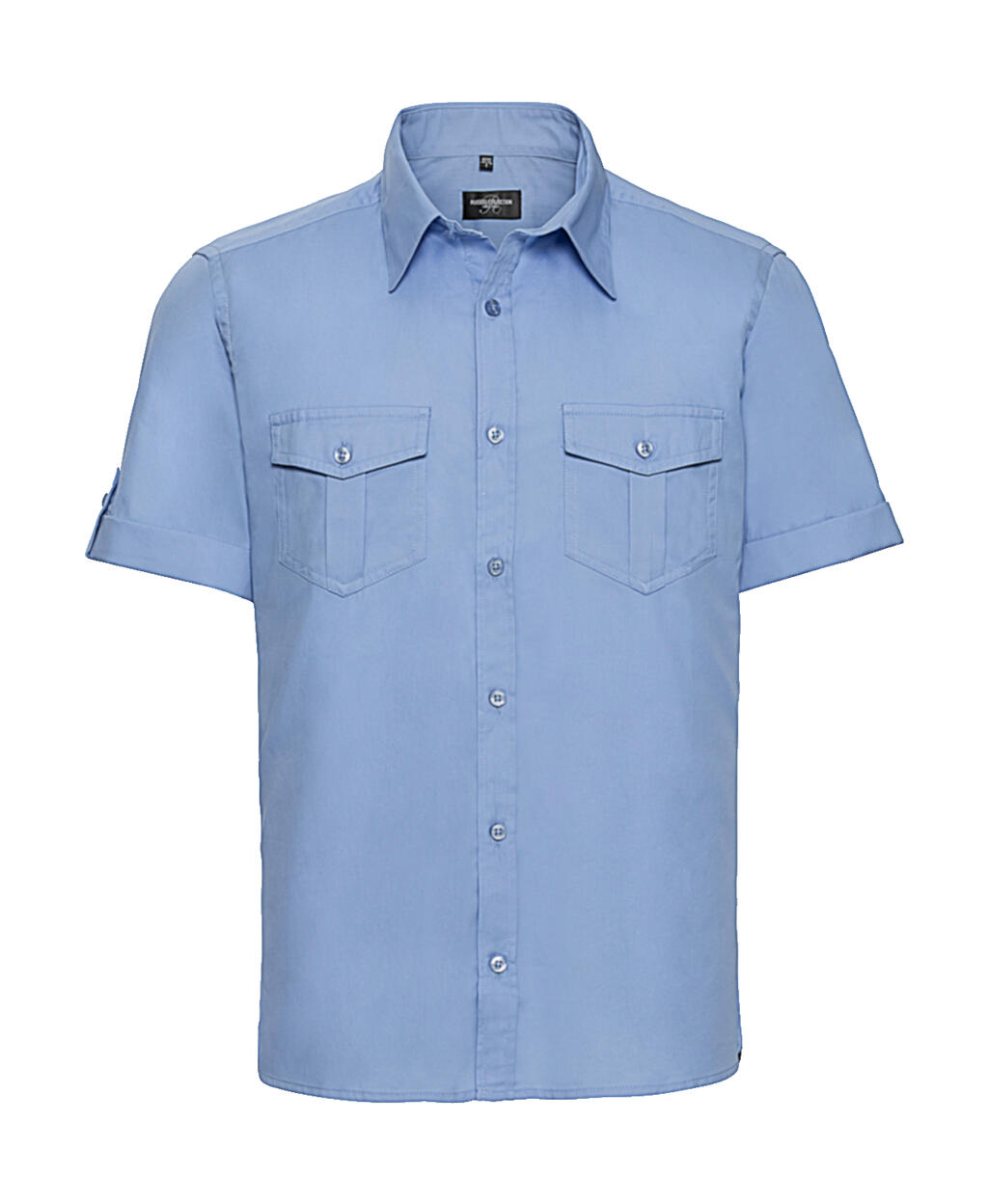 Chemise à manches courtes pour homme avec poignets - BL - Bleu
