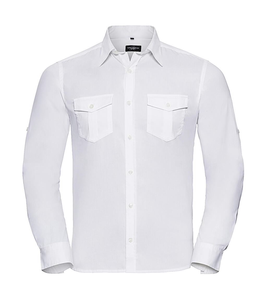 Chemise à manches longues pour homme avec poignets - 30 - Blanc