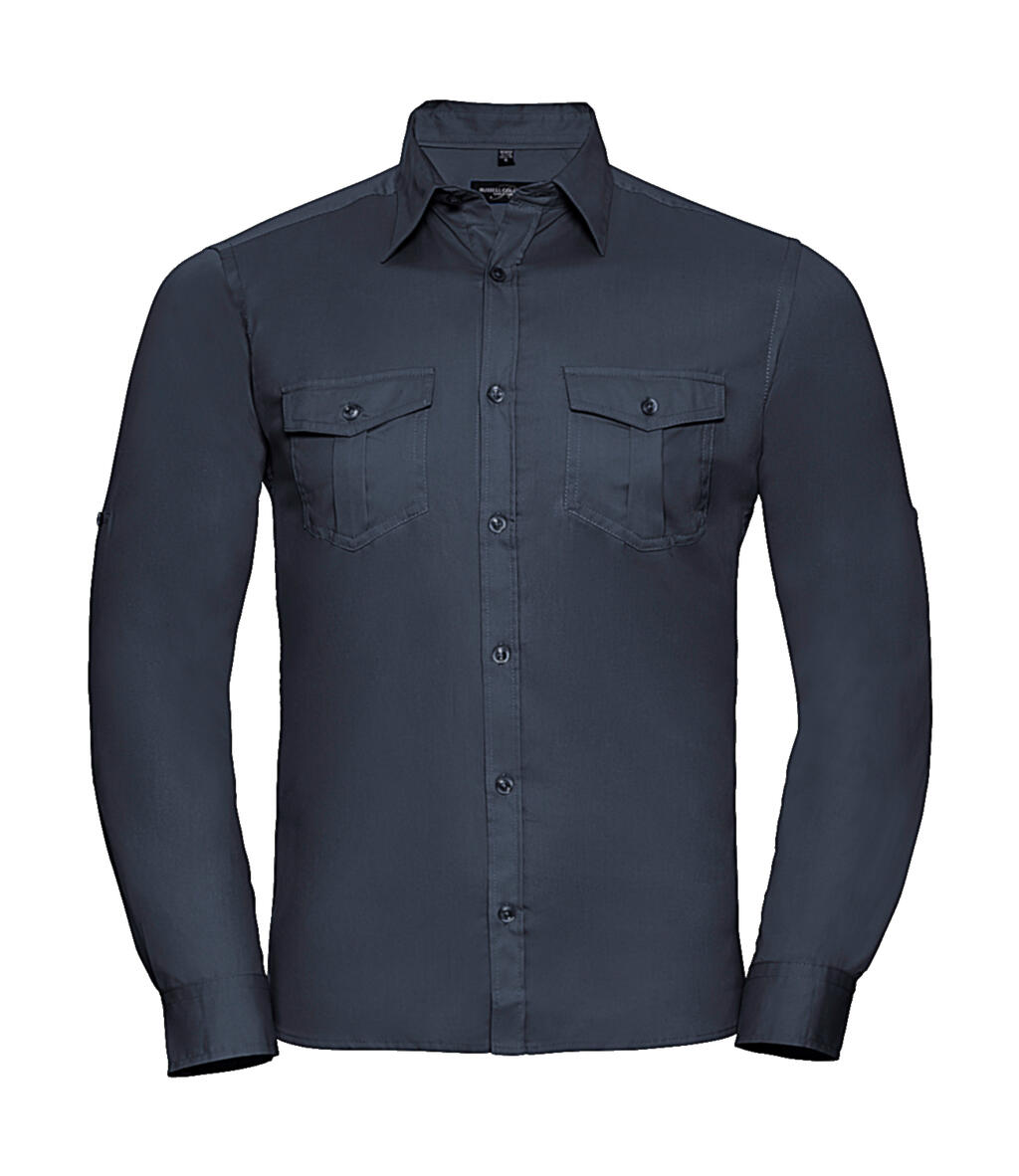 Chemise à manches longues pour homme avec poignets - Marine française