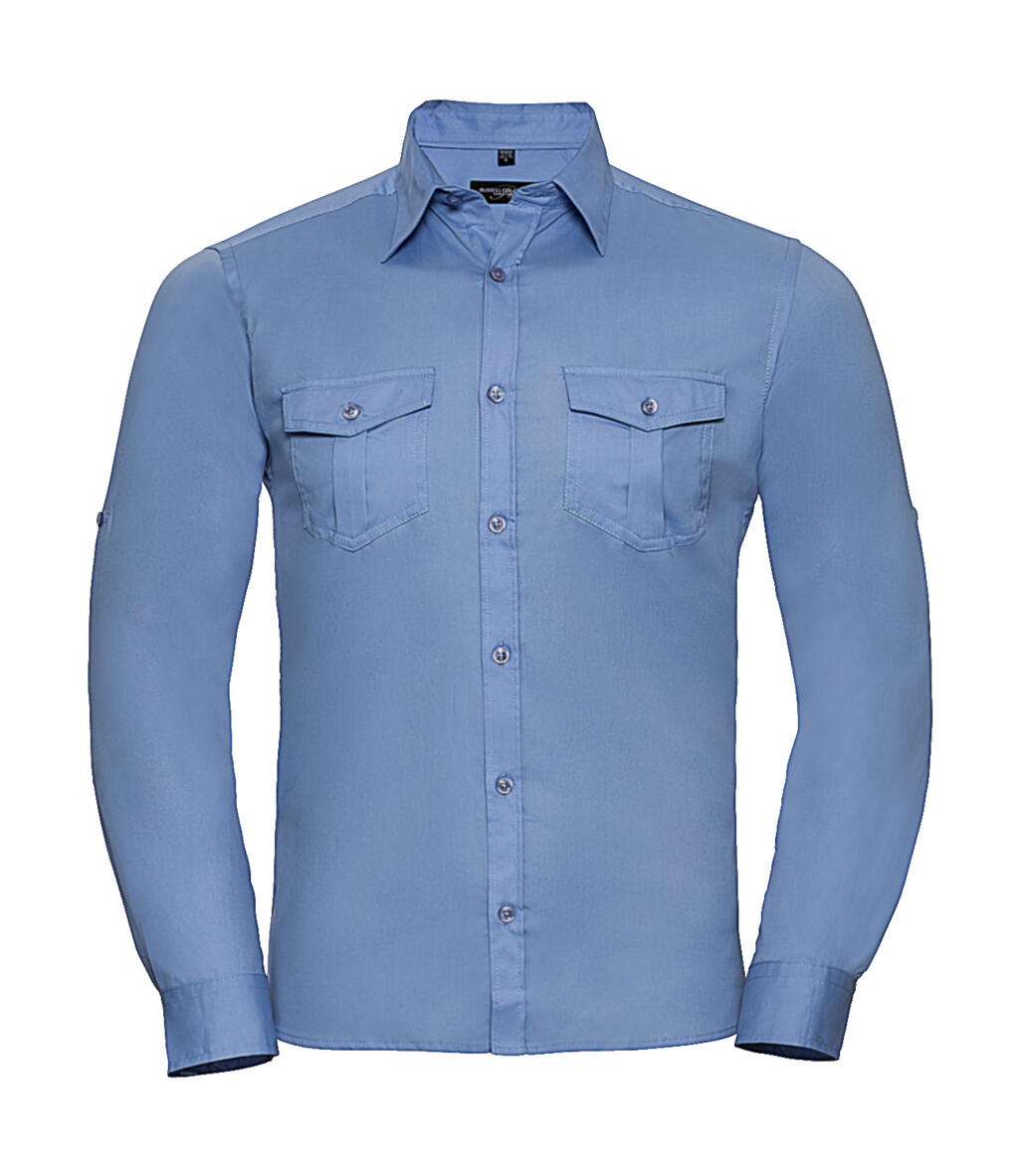 Chemise à manches longues pour homme avec poignets - BL - Bleu