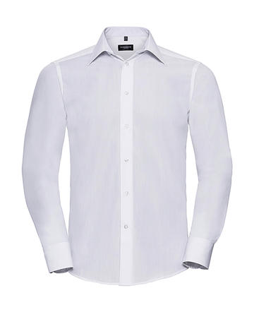 Chemise en popeline à manches longues pour homme - 