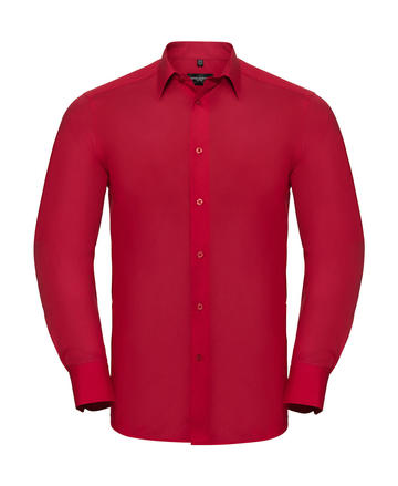 Chemise en popeline à manches longues pour homme - 